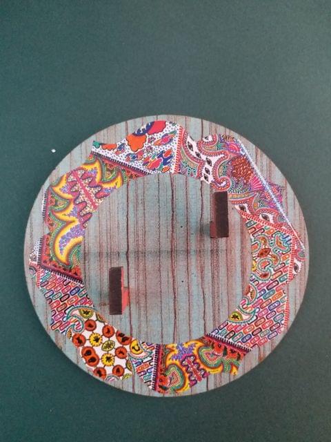 Key Holders - Circle Wooden Base with  ILLuminati Eyes Artwork Frame