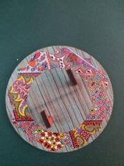 Key Holders - Circle Wooden Base with  ILLuminati Eyes Artwork Frame