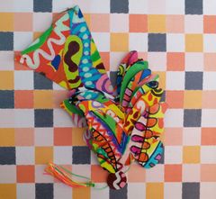 BRIGHT COLOR BUTTERFLY SHAPED BUNTING WITH TASSEL 1