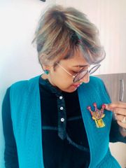 HANDCRAFTED WOODEN BROOCH- CROWN GLORY
