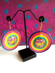 BRIGHT COLORS CIRCLE GLASS EARRINGS