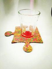 PHULKARI PUZZLE SHAPE COASTER