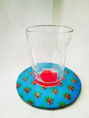MOR PANKH ROUND COASTERS IN DIFFERENT SHADES OF BLUE