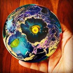 BLUE - GOLDEN  RESIN ART COASTER