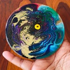 MAGICAL PERVENCHE RESIN ART COASTER