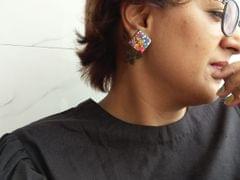 Orange Flower Studs