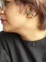 Orange Flower Studs