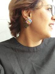 Orange Flower Studs