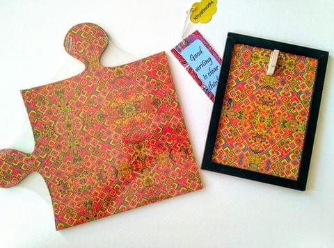 ' Phulkari ' Puzzle Placemat & Photo Frame