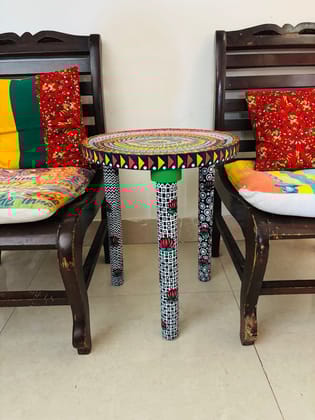 Rangchakra - Handpainted wooden table 14” top