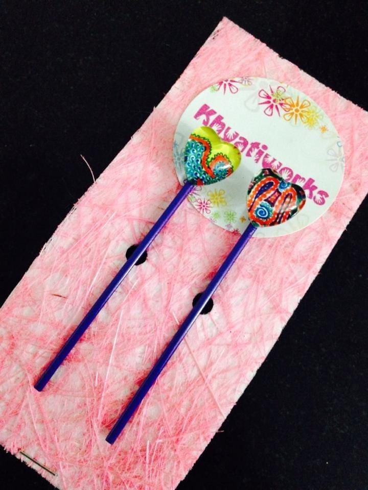 The Ornate Hearts Purple Bobby Pins