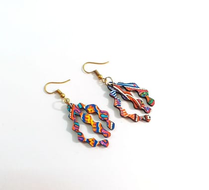 Artwork Wooden Earrings - Zig Zag in assorted Artworks