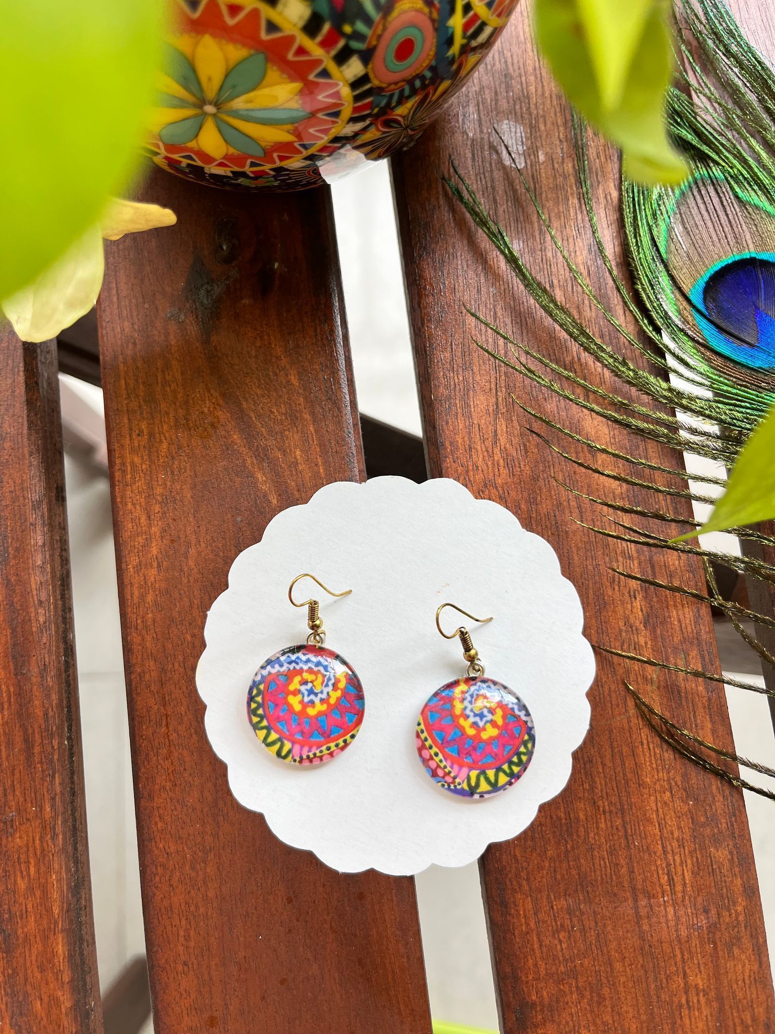Rainbow-Connections glass Earrings