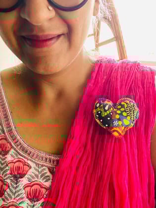 Rainbow mania heart brooch