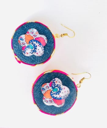 DENIM GLASS EARRING - PINK GOTTA