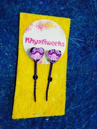 The Blueberry Hearts Bobby Pins