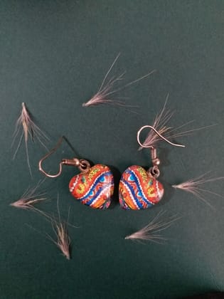 BRIGHT BLUE WAVE GLASS EARRING