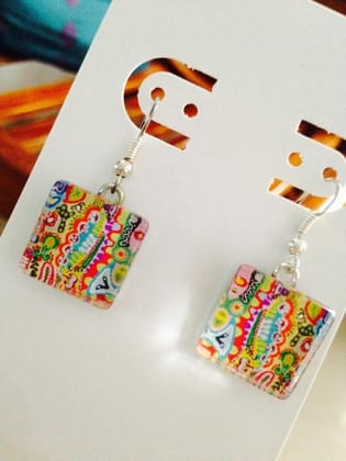 Fresco Square Glass Earrings