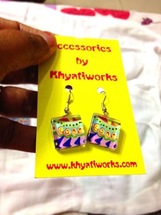 Blossoms - Glass Tile Earrings