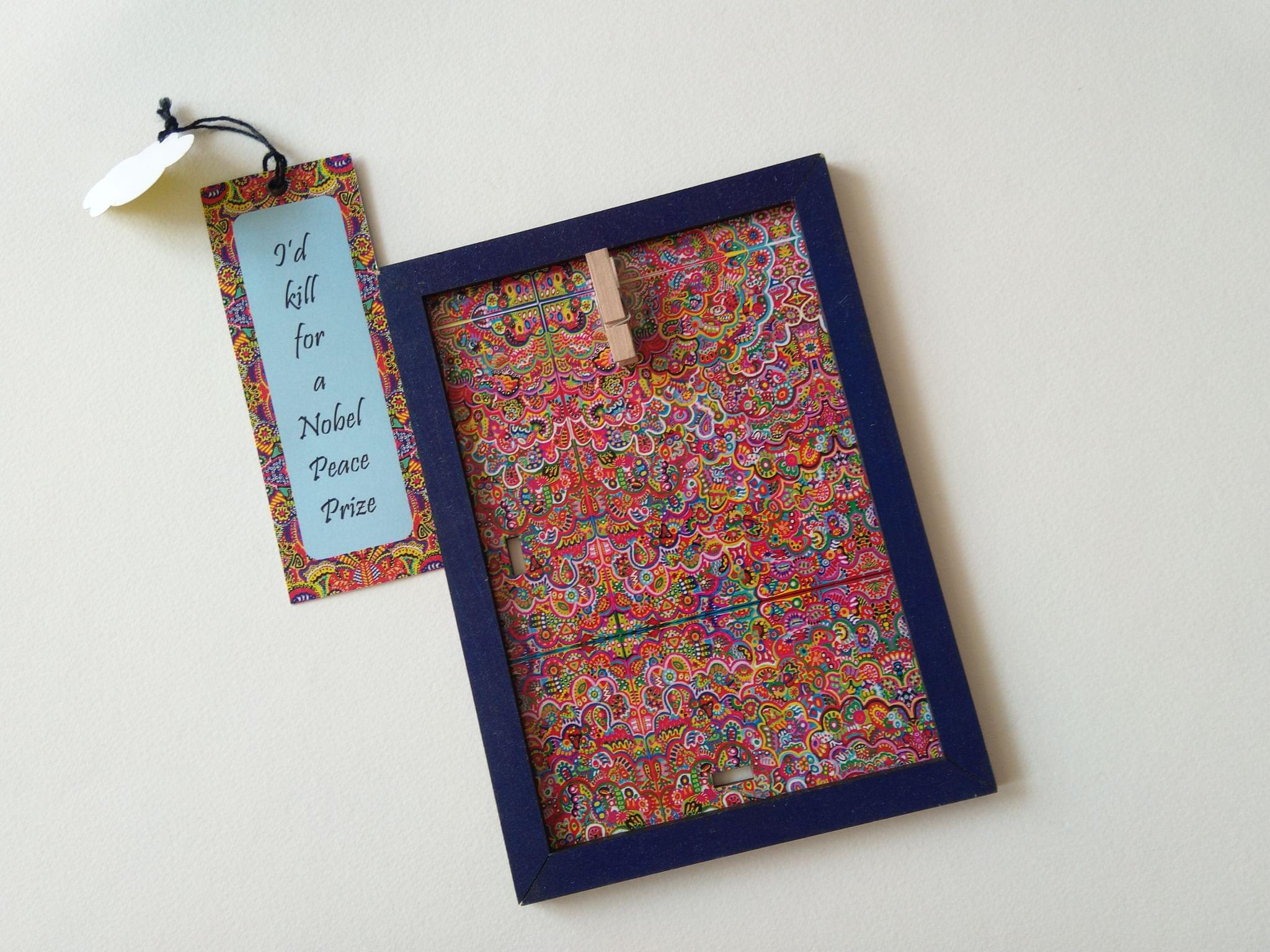 Prisma Clouds ' Artwork Photo Frame with Dark Blue Border