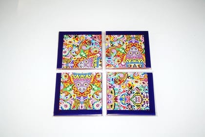 Blueroot - Set of 4 Deep Blue Ceramic Coasters