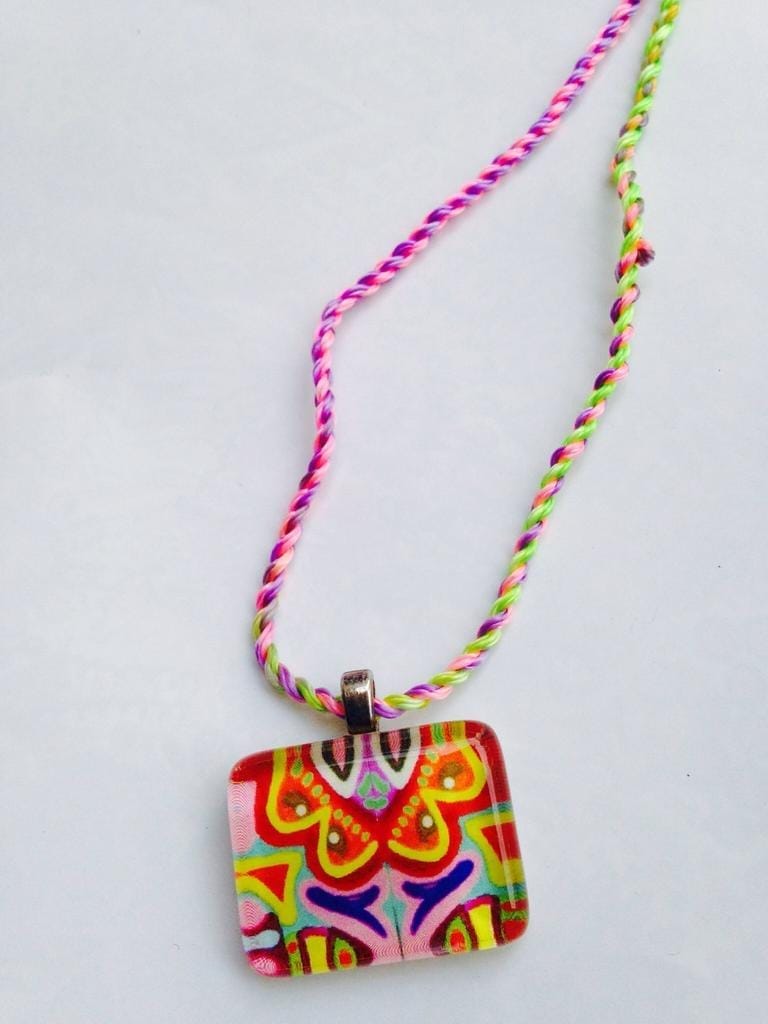Coloree - Small Rectangle Glass Pendant