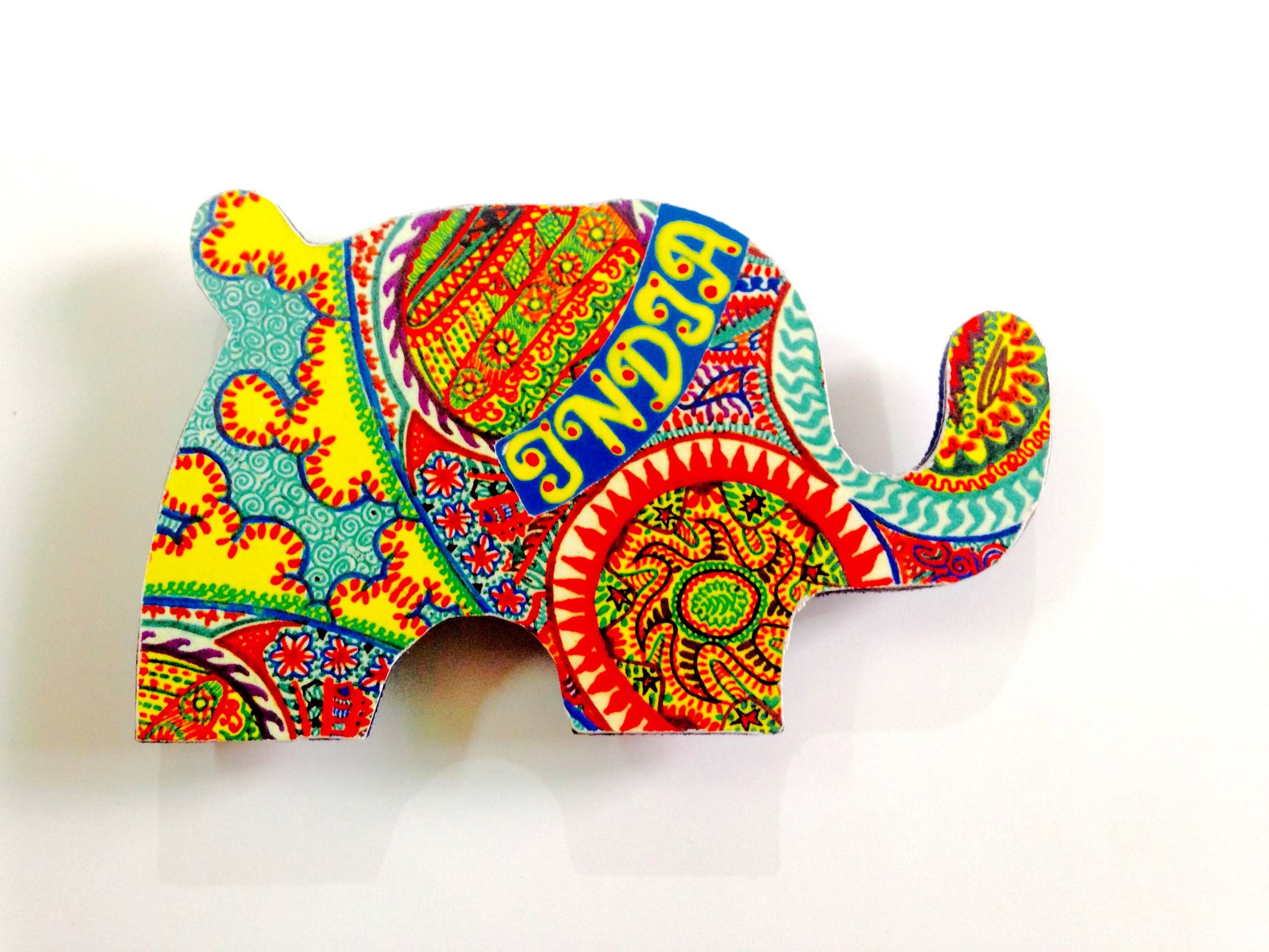 The Elements Elephant India Wooden Magnet