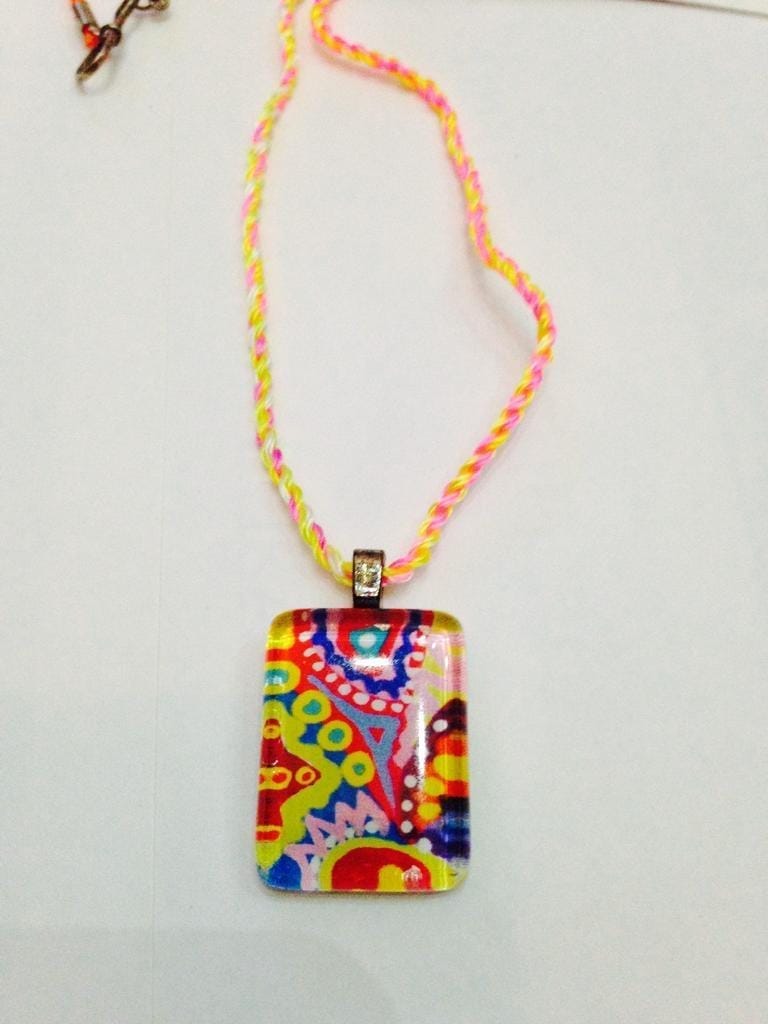 Strawbella Small Rectangle Glass Pendant