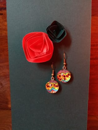 FLOWERS IN GLASS EARRINGS