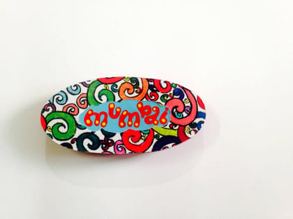 Florosphere Oval Mumbai Wooden Magnet