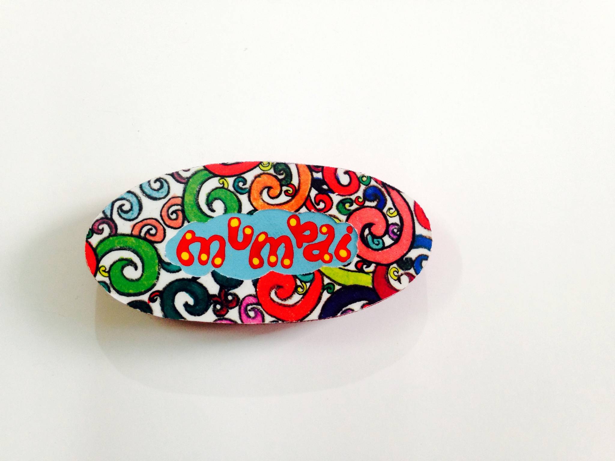 Florosphere Oval Mumbai Wooden Magnet