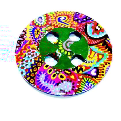 Color-tastic Button Wooden Magnet