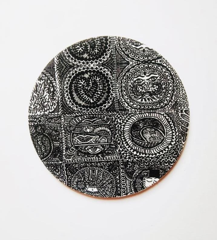 ILLU-GINATION ROUND BOARD COASTER - SET OF 4