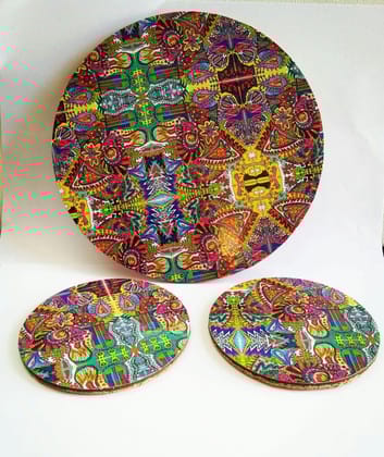 SPRING FIESTA ARTWORK PLACEMAT AND COASTERS SET