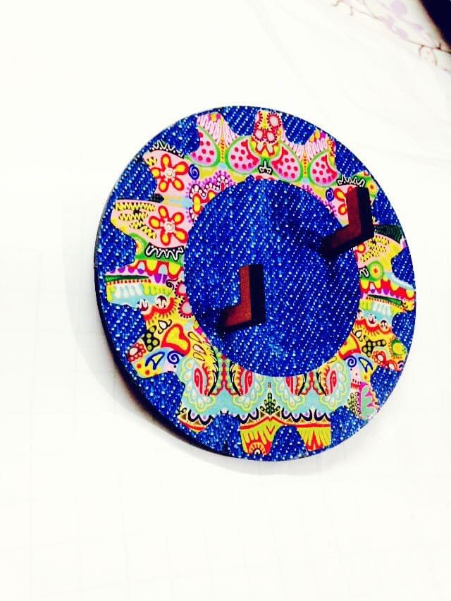 Key Holders - Gear Circle Denim Base With Colorama Artwork Frame