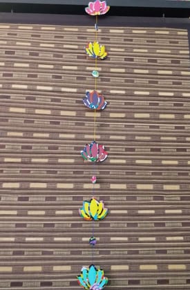 COLORFUL LOTUS FLOWER SHAPED BUNTING WITH TASSEL 2