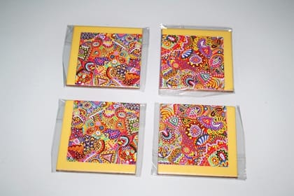 Sunshine - Set of 4 Yellow Ceramic Coasters