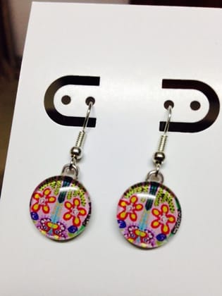 Flora Circles Glass Earrings