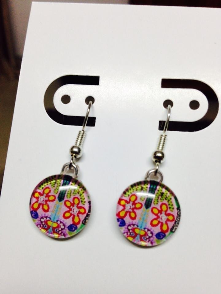 Flora Circles Glass Earrings