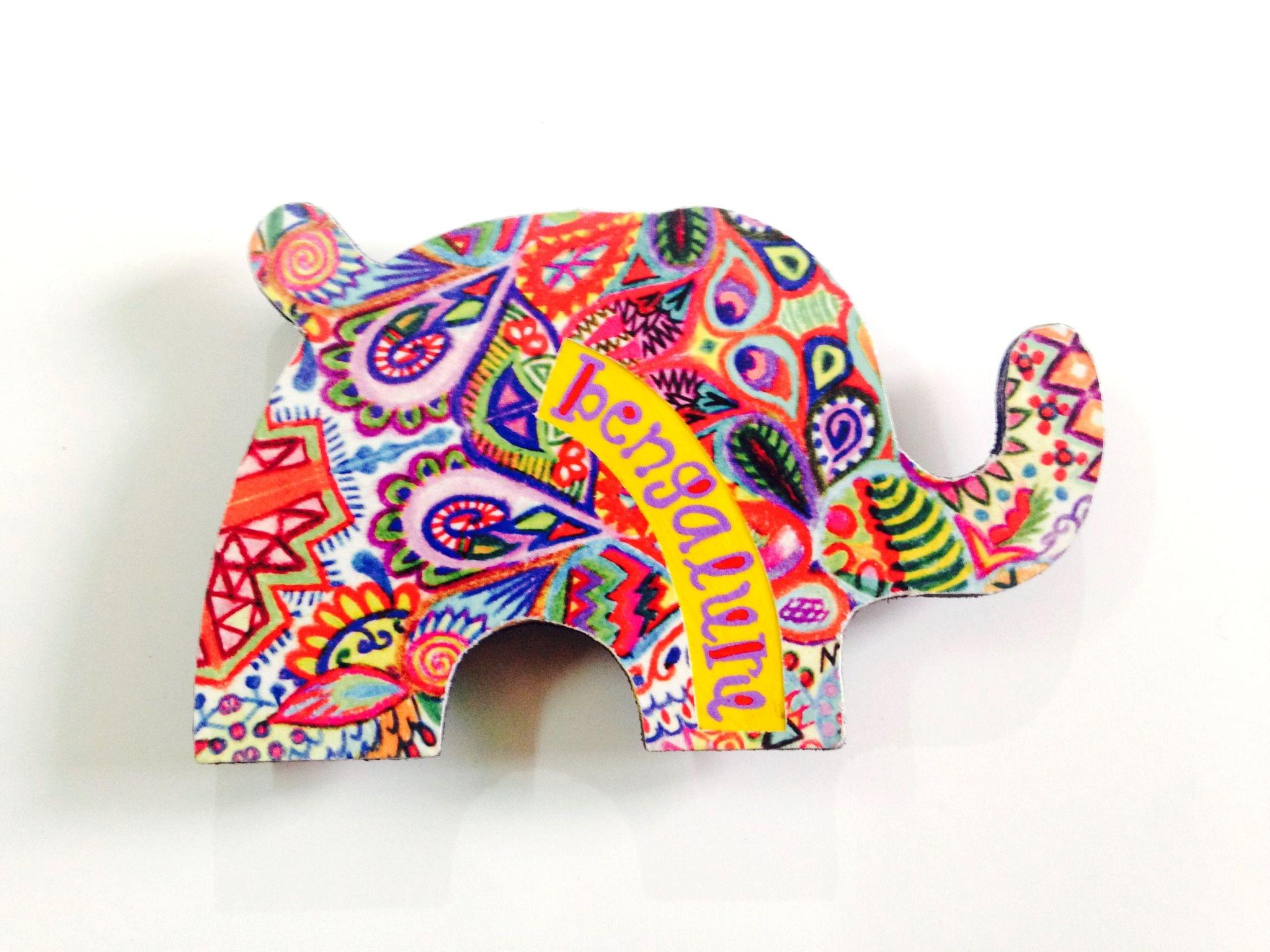 Summer Trail Elephant Bengaluru Wooden Magnet