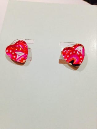 Strawberry Heart Studs