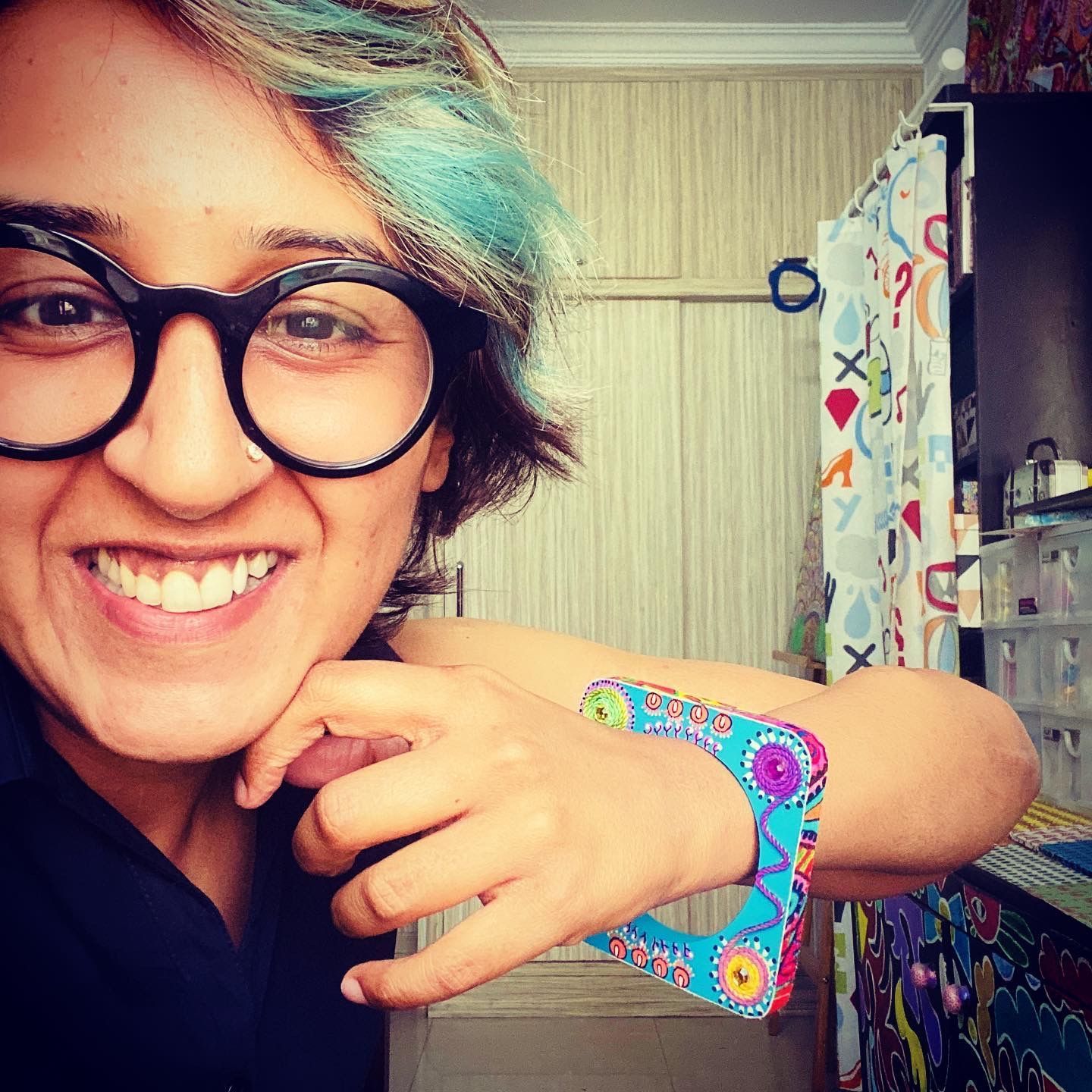 Peacock Hues Square Bangle