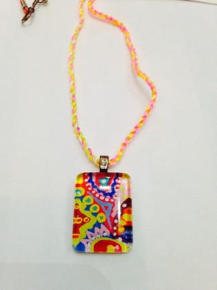 Strawbella Small Rectangle Glass Pendant