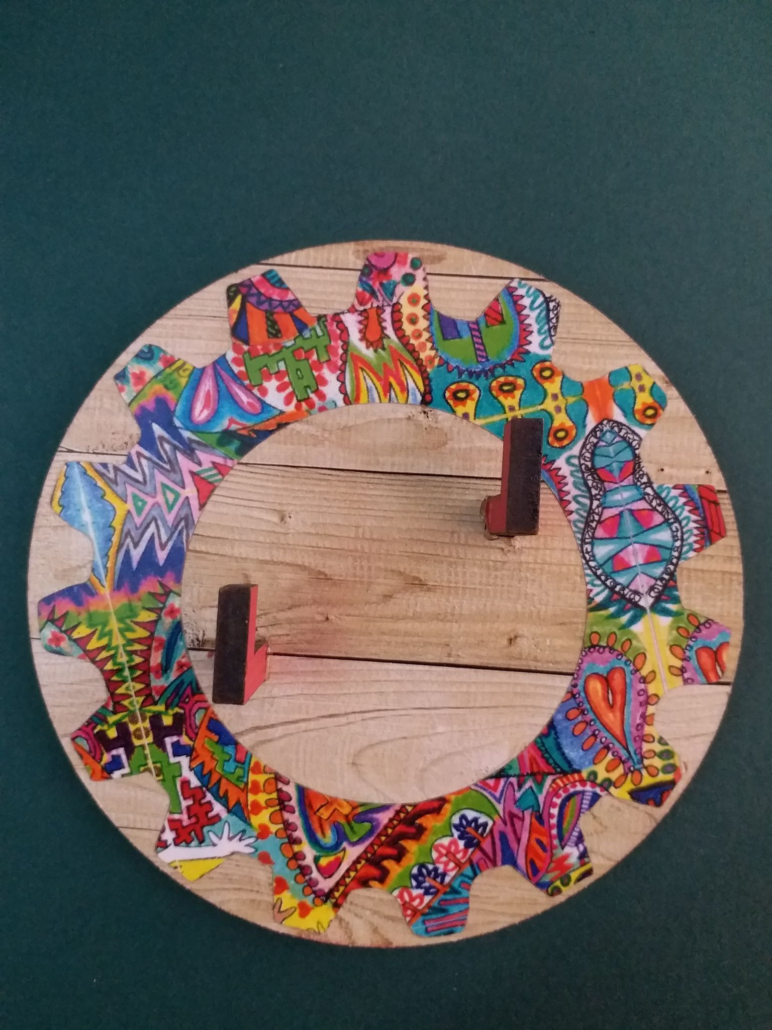 Key Holders -Circle wooden Base With Mandala Artwork Frame