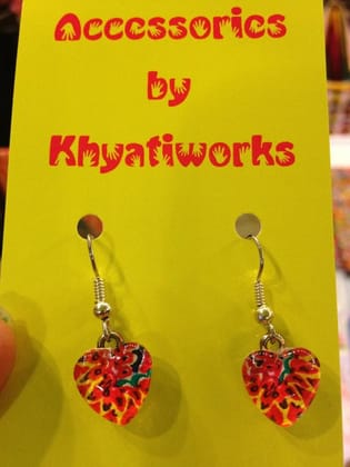 Fishtail-Flurry - Glass Tile Earrings