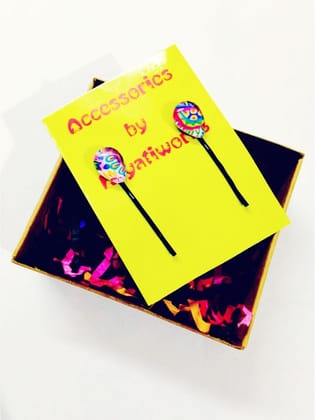 colorful lil splashes drops hair pin