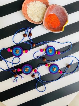 Peacock Hues Ganesha Rakhi - 1 piece