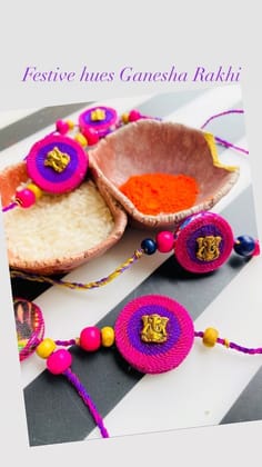 Festive Hues Ganesha Rakhi - 1 piece