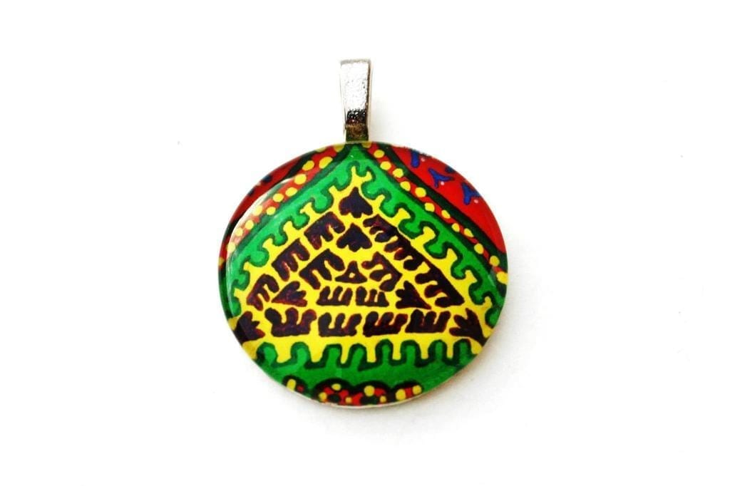 Raapchik-Green Circle Glass Pendant