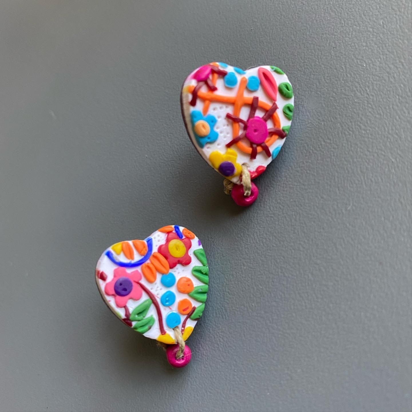 ‘Honeyed’ heart clay studs